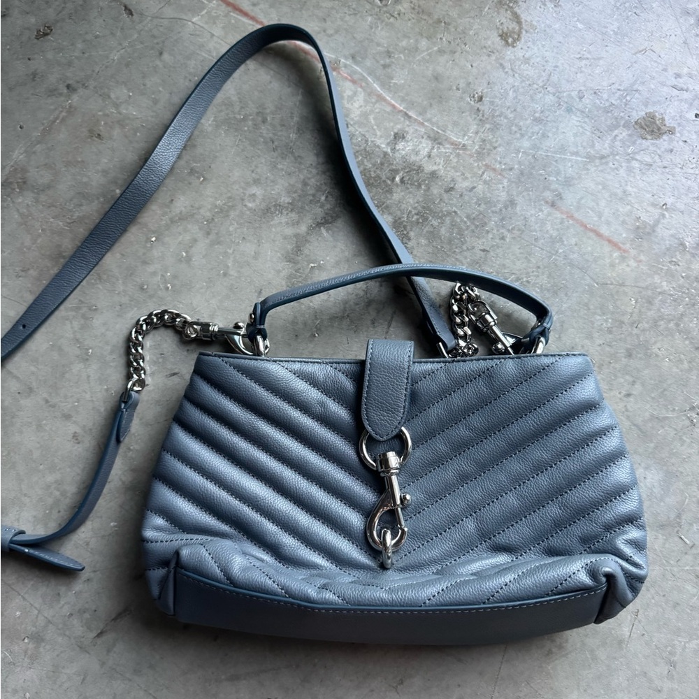 Zara Slate Blue Leather Bag